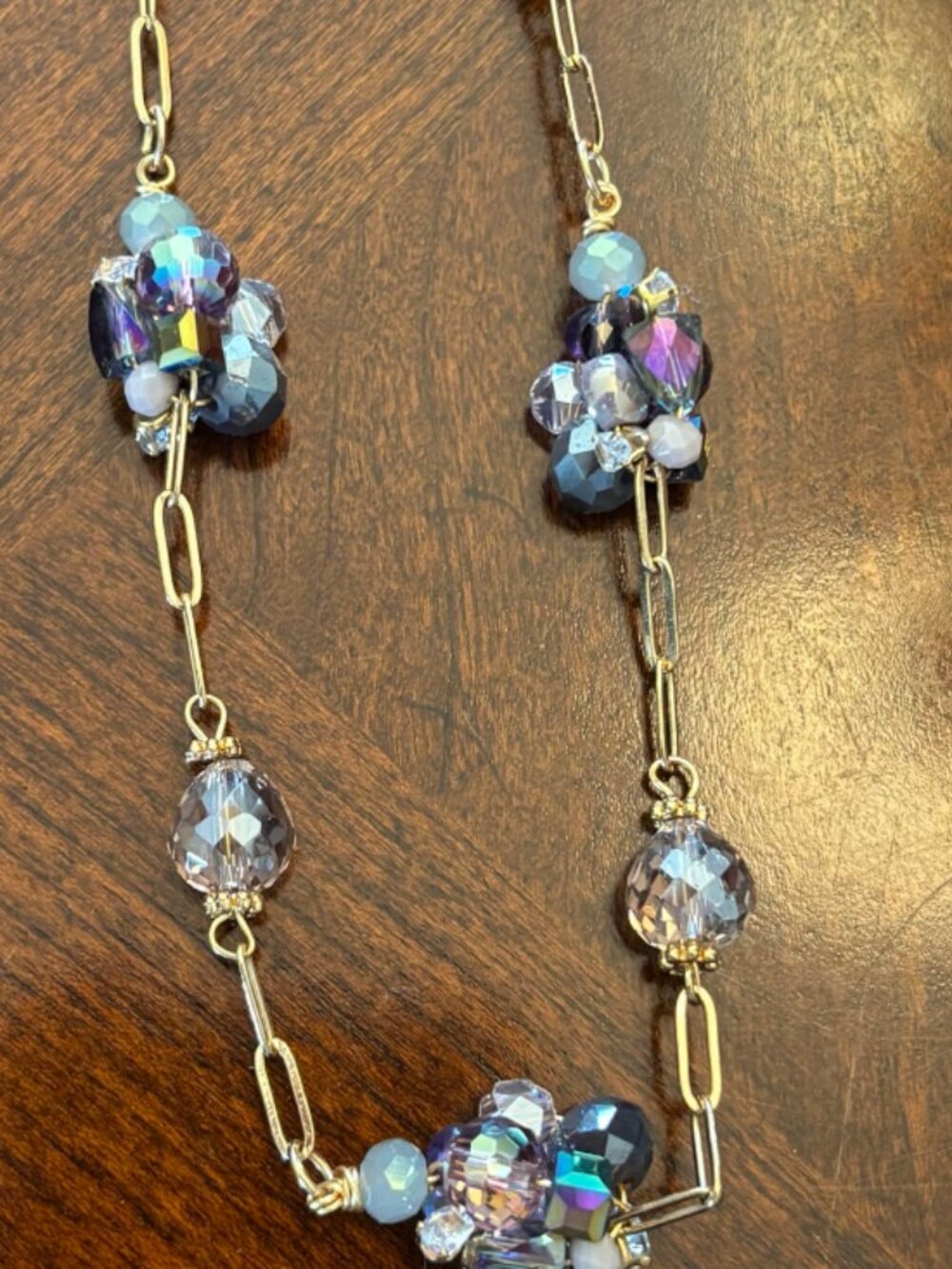 Susan Graver gold plated multi color beaded necklace